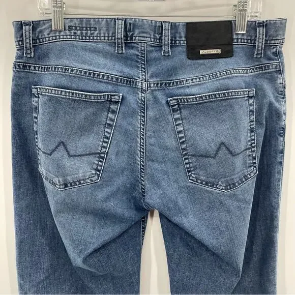 ALBERTO Luxury Pipe Regular Fit Coolmax Lightweight Jeans Size 32 Preppy Casual - Picture 6 of 15